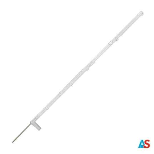 Słupek z polipropylenu L 1200, jedna stopka, biały