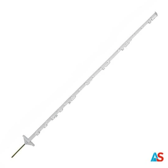 Słupek z polipropylenu L1330 z zaczepami, dwie stopki, biały, REC.