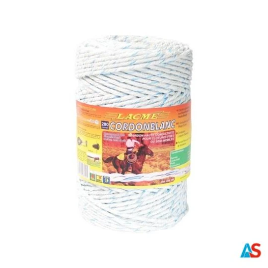 Szpula z plecionką CORDONBLANC biało-niebieska, gr. 5,5 mm / 200 m