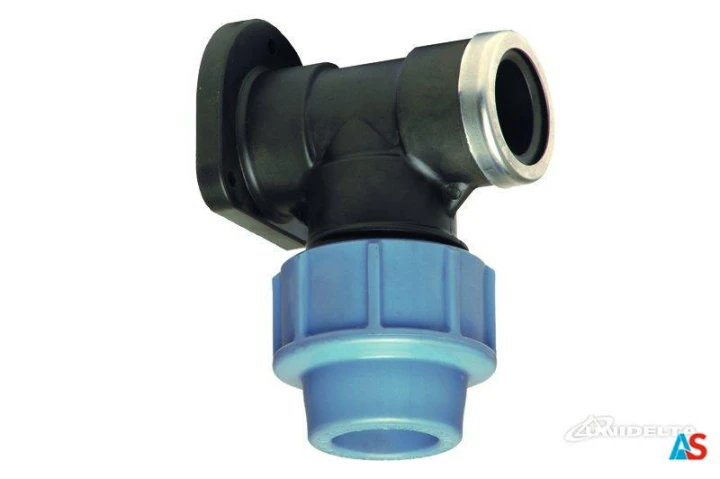 Kolano PE z gwintem wewnętrznym oraz mocowaniem 20 x 1/2