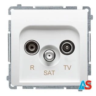 Simon Basic Gniazdo antenowe RD/TV/SAT przelotowe białe BMZAR-SAT10/P.01/11 RD/TV/SAT