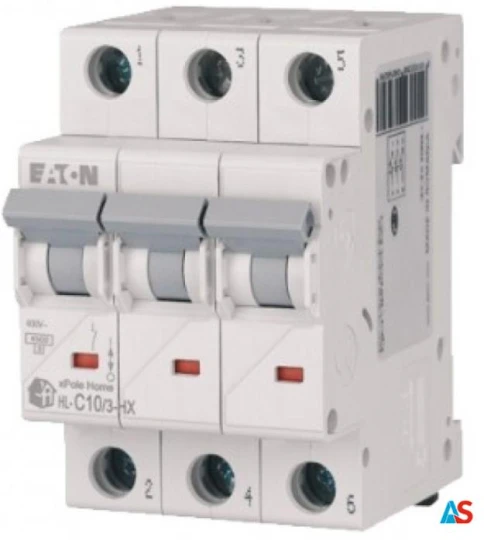 EATON Wyłącznik nadprądowy 3P C 10A 6kA AC xPole Home HN-C10/3 194889