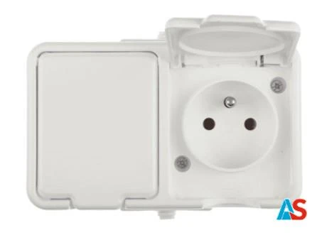 CEDAR Gniazdo hermetyczne podwójne z/u 16A IP44 białe Nt-230H NT230H01