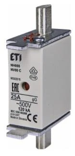 ETI Wkładka bezpiecznikowa KOMBI NH00C 25A gG/gL 500V WT-00C 004181207