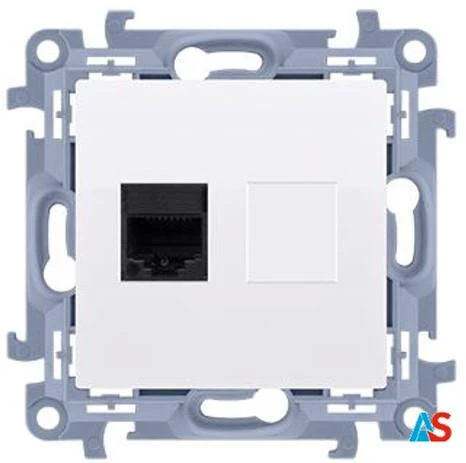 Simon 10 Gniazdo komputerowe pojedyncze RJ45 kat.5e białe C51.01/11