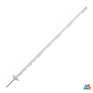 Słupek z polipropylenu L1330 z zaczepami, dwie stopki, biały