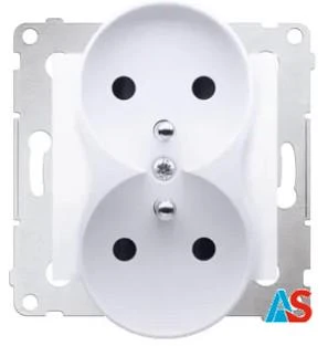 Simon 54 Gniazdo podwójne białe DGZ2MZ.01/11