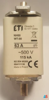 Wkładka bezpiecznikowa NH00 63A gG 500V WT-00