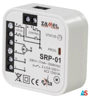 ZAMEL Sterownik rolet dopuszkowy przewodowy 5A AC-3 230V 0-2min SRP-01 EXT10000126